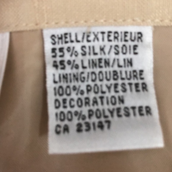 Vintage Talbots embroidered silk and linen pants size 6 petite. - Picture 4 of 6